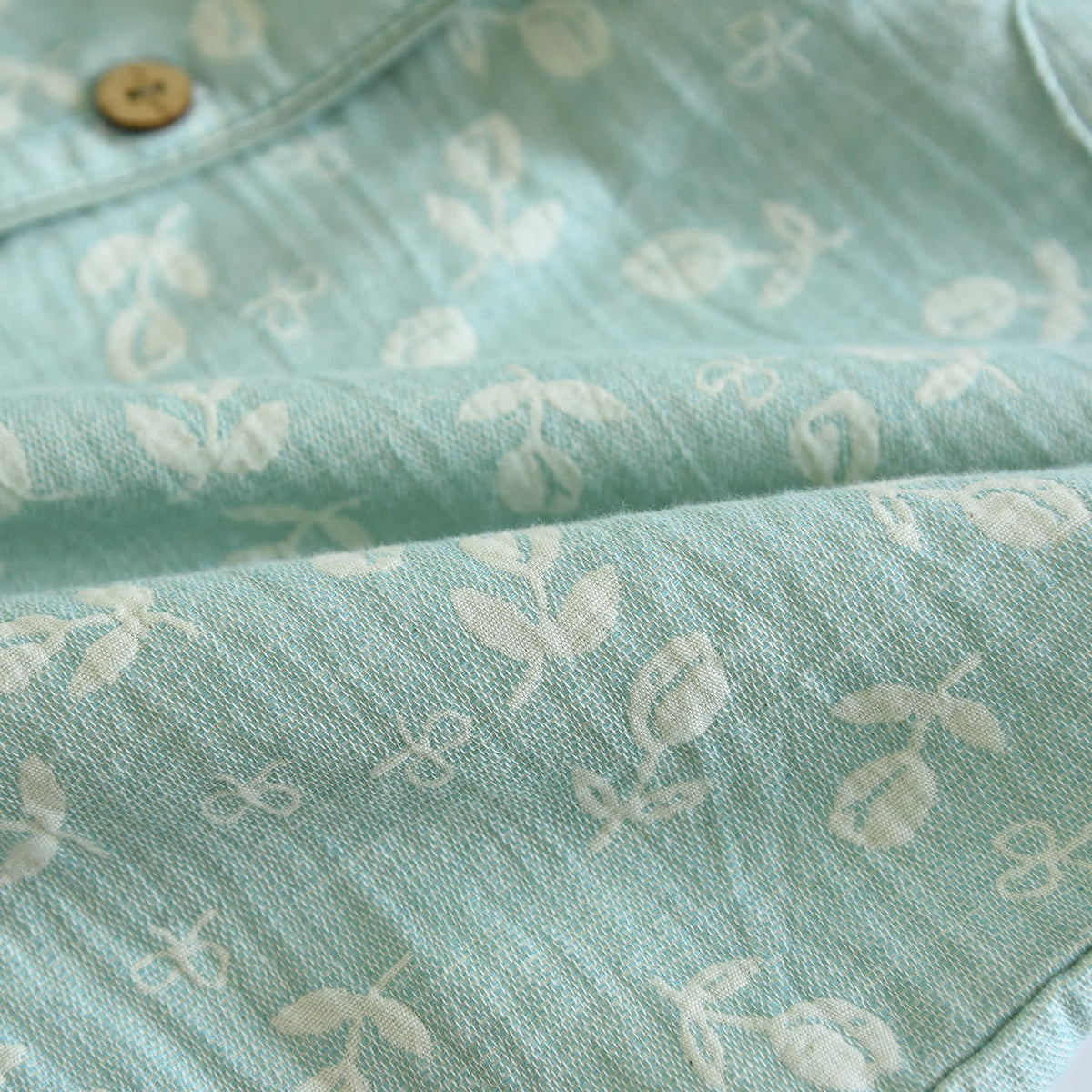 Cotton Gauze Leaf Print Pajama Set - image 7