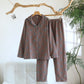 Minimal Cotton Gauze Printed Sleepwear Set - Brown - XL - image 12