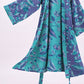 Blue & Purple Leaf Cotton Kimono Robe - image 10