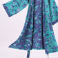 Blue & Purple Leaf Cotton Kimono Robe - image 4