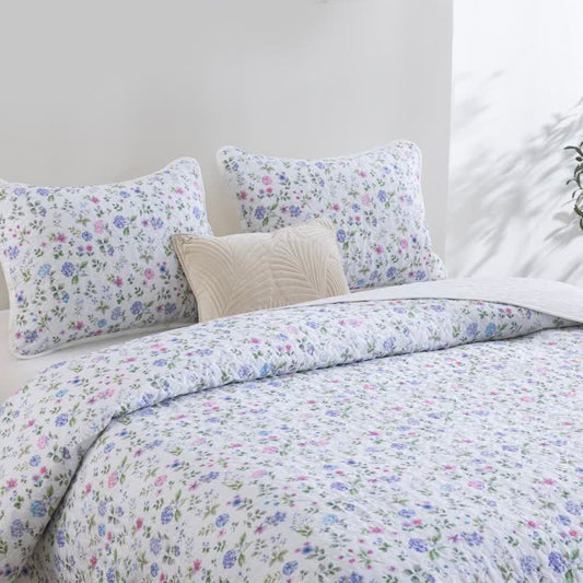 Watercolor Wildflower Cotton Quilt Set - image 0