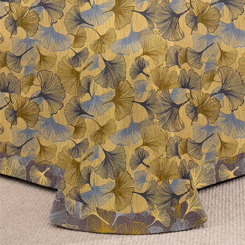 Golden Ginkgo Leaf Cotton Bedding Set - image 3