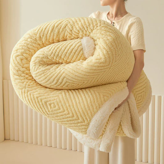 Geometric Diamond Coral Fleece Throw Blanket - Yellow - 79" x 91" - image 0
