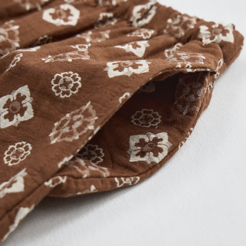 Retro Geometric Long Sleeve Pajama Set - image 3