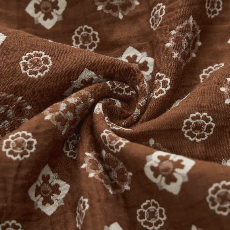 Retro Geometric Long Sleeve Pajama Set - image 7