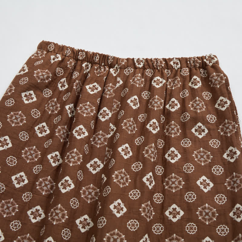 Retro Geometric Long Sleeve Pajama Set - image 6