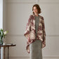 Vintage Jungle Toile Poncho Shawl Wrap - Claret - 51" x 63" - image 8