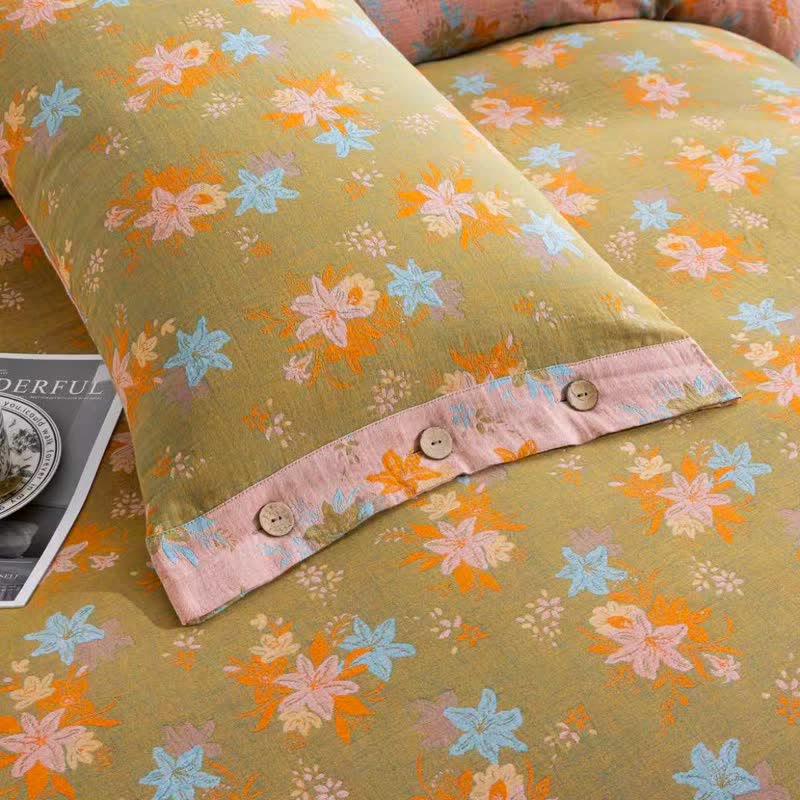 Crabapple Blossom Cotton Duvet Cover Bedding Set - image 8