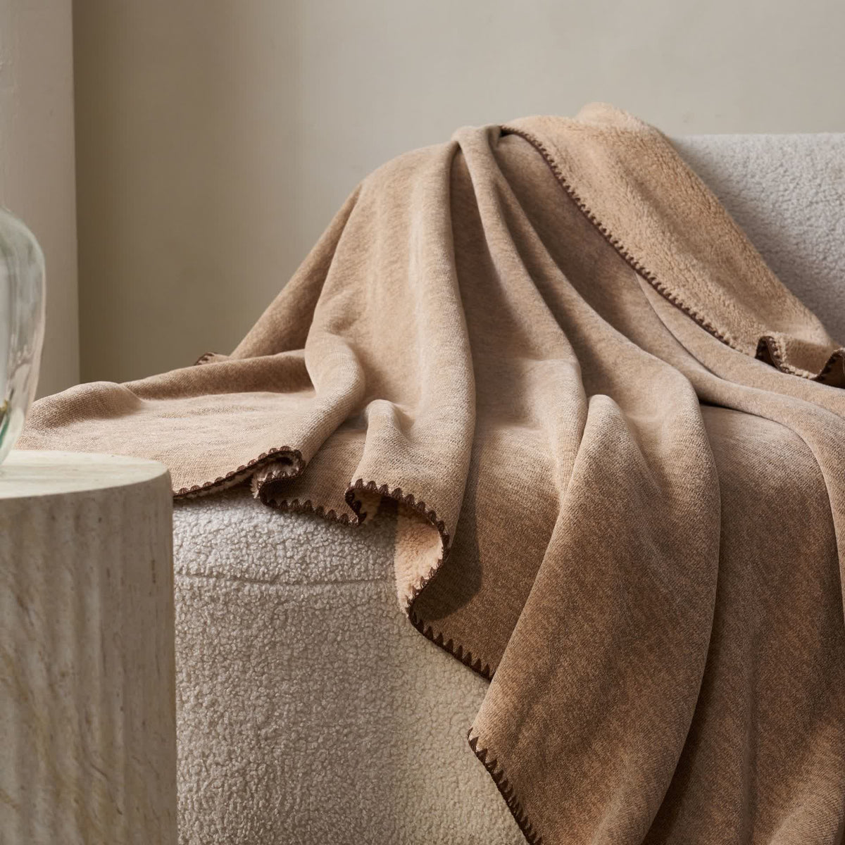 Minimalist Dual-Sided Sherpa Fleece Throw Blanket - image 1