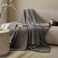 Minimalist Dual-Sided Sherpa Fleece Throw Blanket - Dark Gray - 79"W x 90"L - image 5
