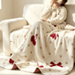 White Bow & Cherry Jacquard Throw Blanket - image 2
