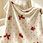 White Bow & Cherry Jacquard Throw Blanket - image 3