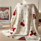 White Bow & Cherry Jacquard Throw Blanket - image 1