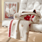 White Bow & Cherry Jacquard Throw Blanket - image 4