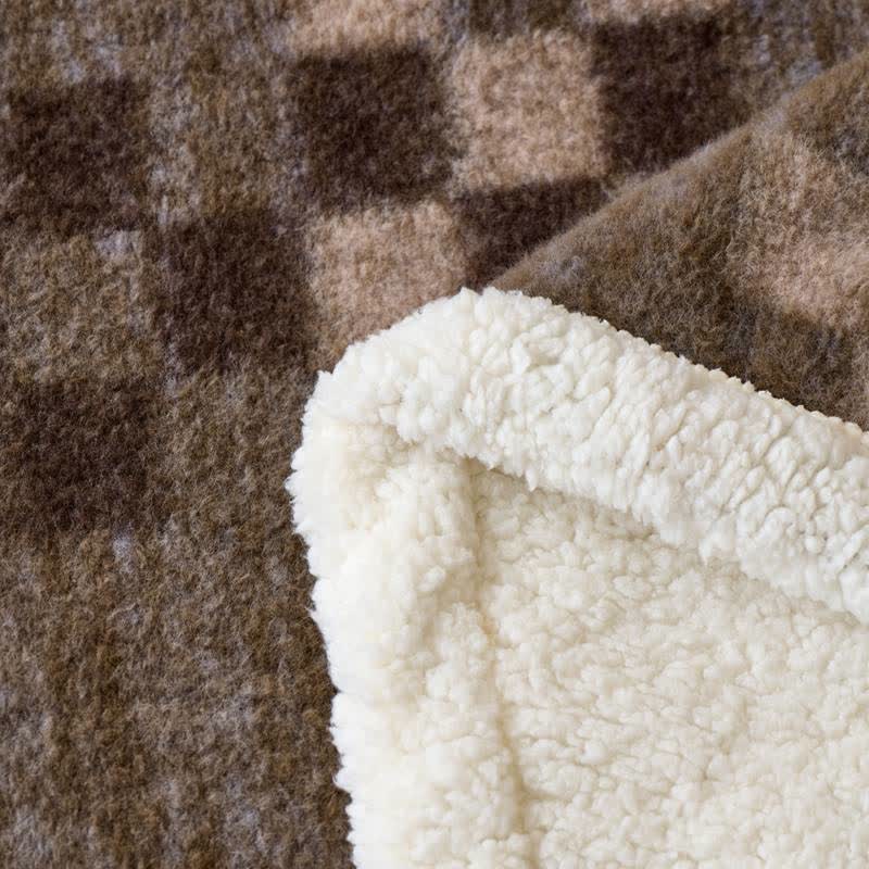 Double-Layer Sherpa Checkerboard Throw Blanket - image 6