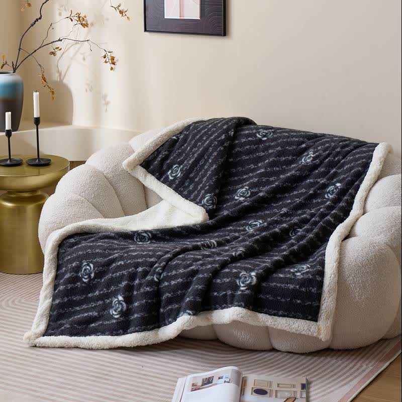 Vintage Floral Plush Feece Throw Blanket - image 2
