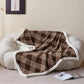 Plaid Grid Plush Fleece Throw Blanket - image 1
