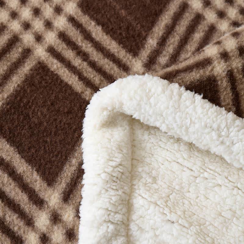 Plaid Grid Plush Fleece Throw Blanket - image 6