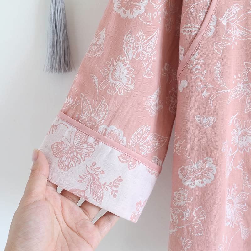 Elegant Cotton Gauze Frog Button Pajama Set - image 6
