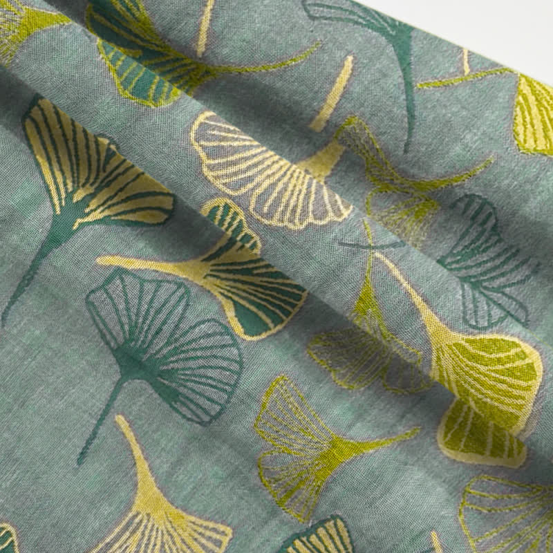Oriental Ginkgo Leaf Cotton Pajama Set - image 11