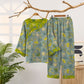 Oriental Ginkgo Leaf Cotton Pajama Set - Light Gray - XXL - image 6