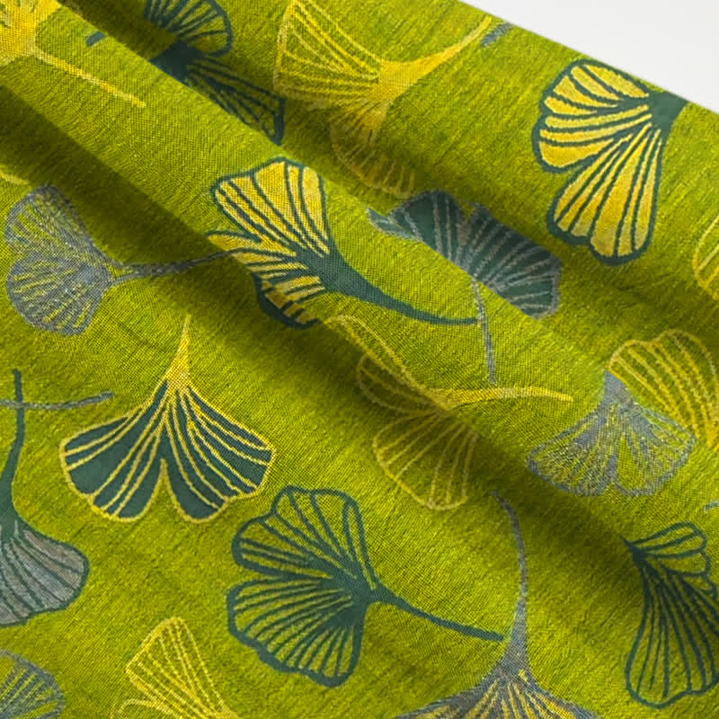 Oriental Ginkgo Leaf Cotton Pajama Set - image 5