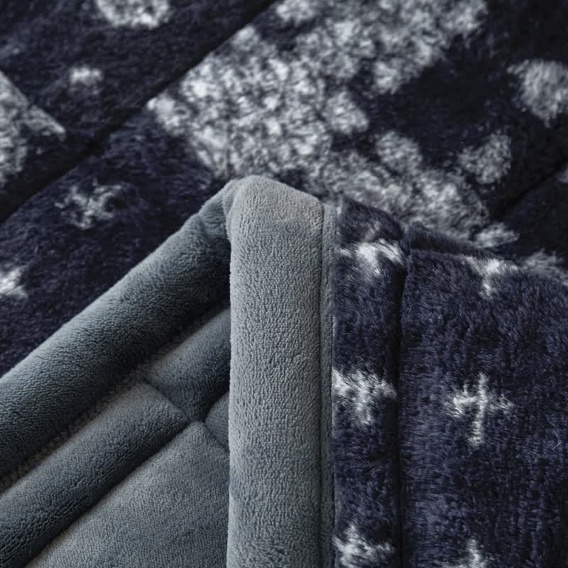 Blue Snowflake Quilted Fluffy Blanket - image 6