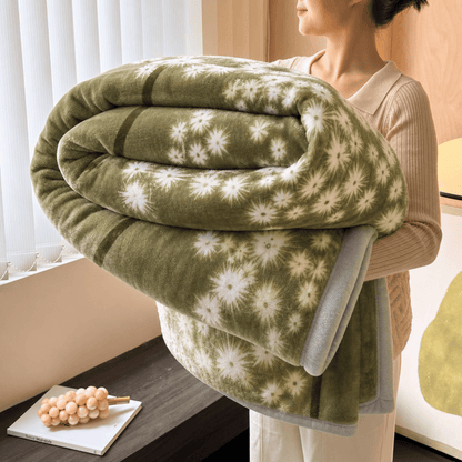 Dandelion Cozy Fleece Throw Blanket - Green - Blanket - 79" x 90" - image 0