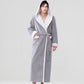 Cozy Plush Sherpa Hooded Long Bathrobe - Light Gray - Men XL - image 6