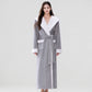 Cozy Plush Sherpa Hooded Long Bathrobe - Light Gray - Women XL - image 5