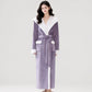 Cozy Plush Sherpa Hooded Long Bathrobe - Purple - Women XL - image 9