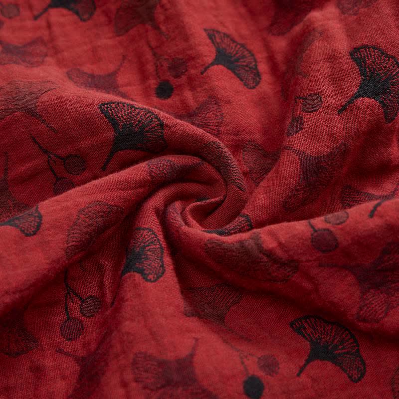 Vintage Ginkgo Leaf Cotton Harem Pants - image 7