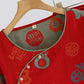 Festive Red Cotton Gauze Couple Pajama Set - image 3
