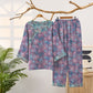 Chinese Style Ginkgo Leaf Pajama Set - Purple - XXL - image 6