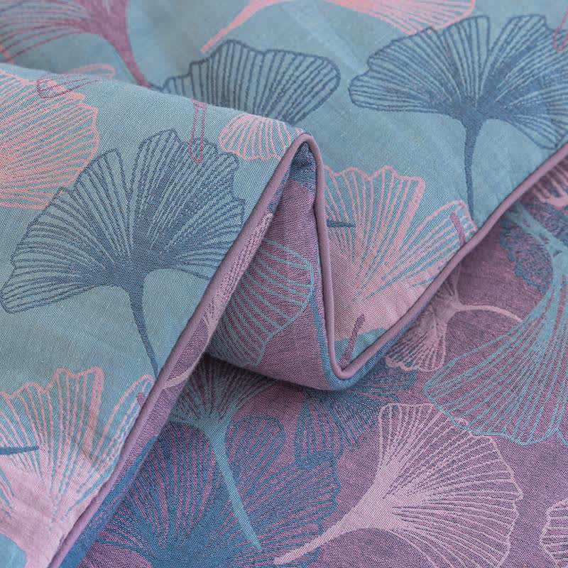 Reversible Ginkgo Leaf Cotton Gauze Quilt - image 17