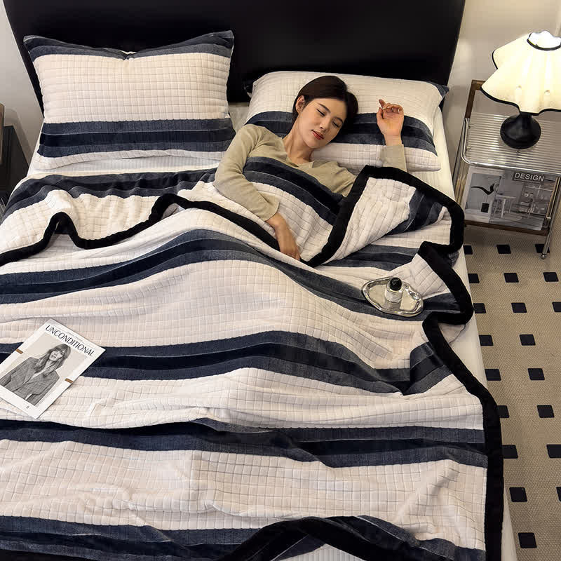 Geometric Grid Stripe Soft Throw Blanket - image 5