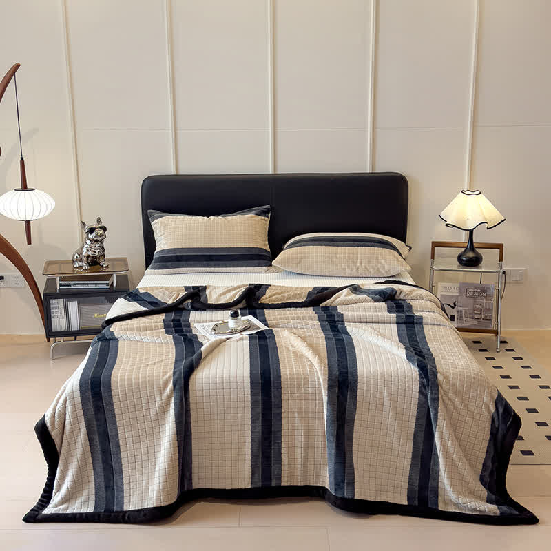 Geometric Grid Stripe Soft Throw Blanket - image 28