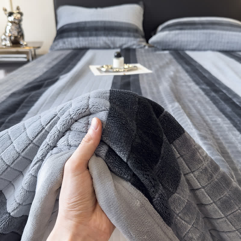 Geometric Grid Stripe Soft Throw Blanket - image 40