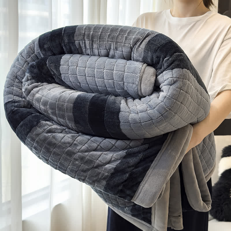 Geometric Grid Stripe Soft Throw Blanket - Blue - 79" x 91" - image 32