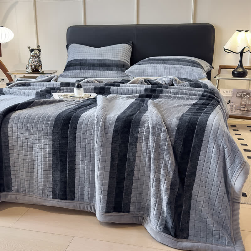 Geometric Grid Stripe Soft Throw Blanket - image 35