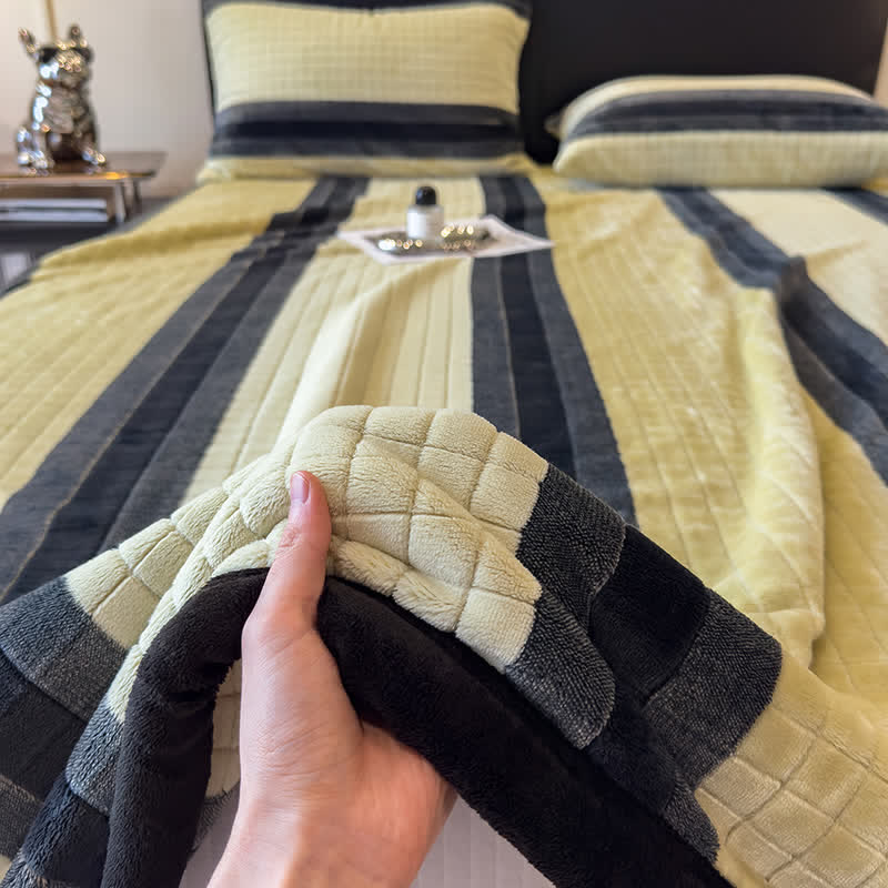 Geometric Grid Stripe Soft Throw Blanket - image 49