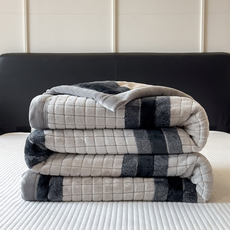 Geometric Grid Stripe Soft Throw Blanket - image 53
