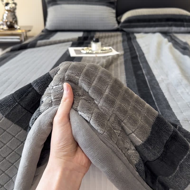 Geometric Grid Stripe Soft Throw Blanket - image 70