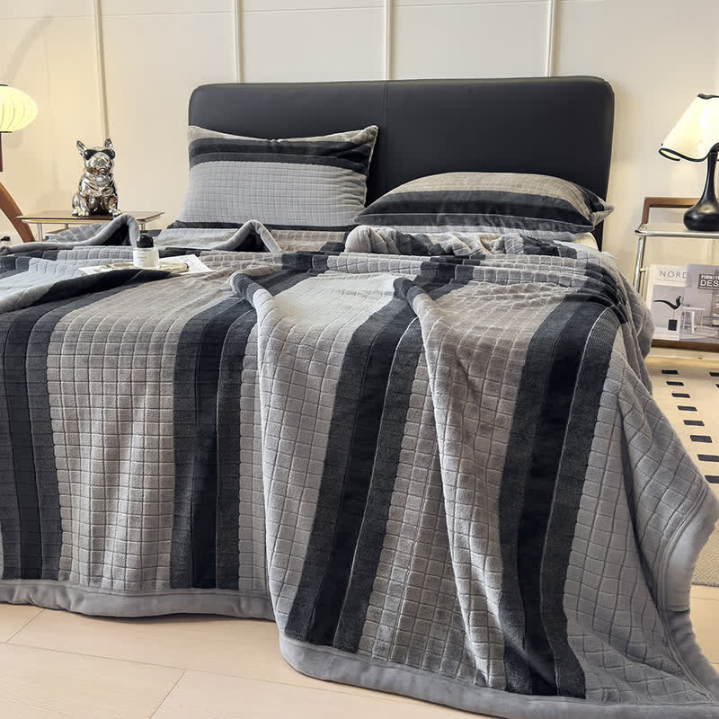 Geometric Grid Stripe Soft Throw Blanket - image 65