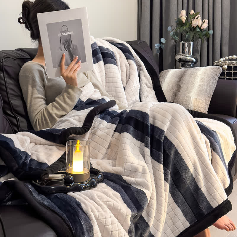 Geometric Grid Stripe Soft Throw Blanket - image 8
