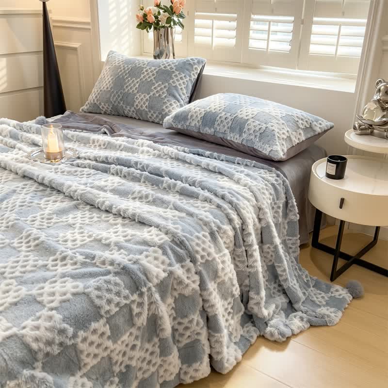 Checkered Grid Reversible Throw Blanket - image 27