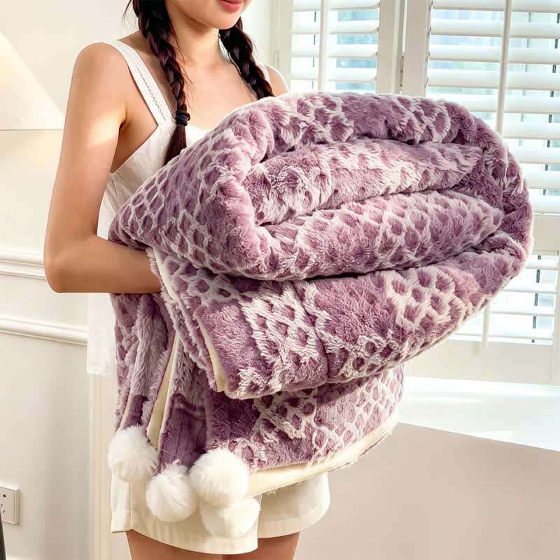 Checkered Grid Reversible Throw Blanket - Purple - 79" x 91" - image 36