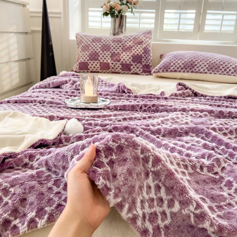 Checkered Grid Reversible Throw Blanket - image 42