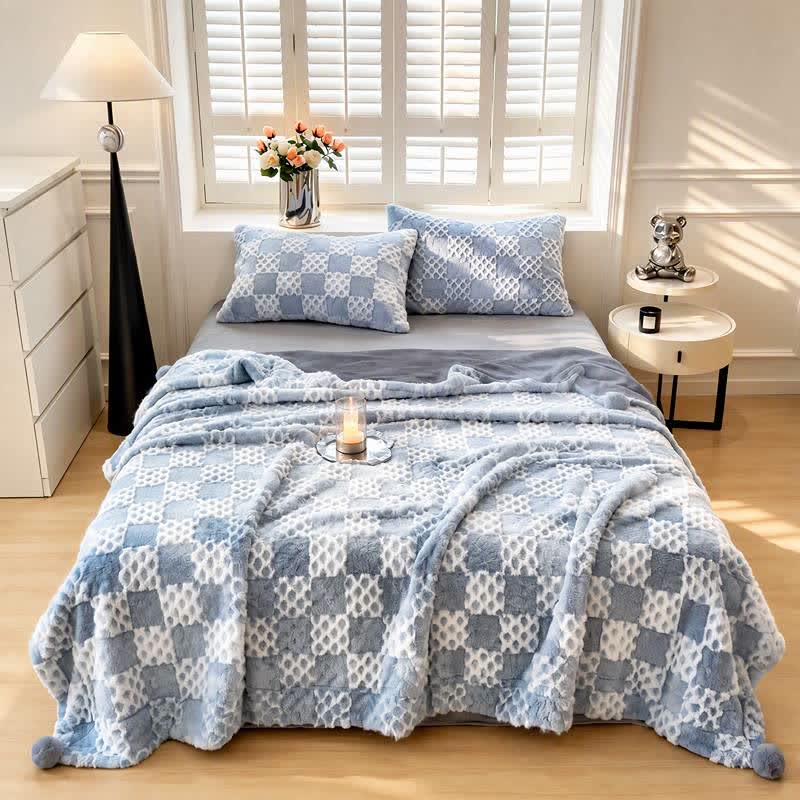 Checkered Grid Reversible Throw Blanket - image 28