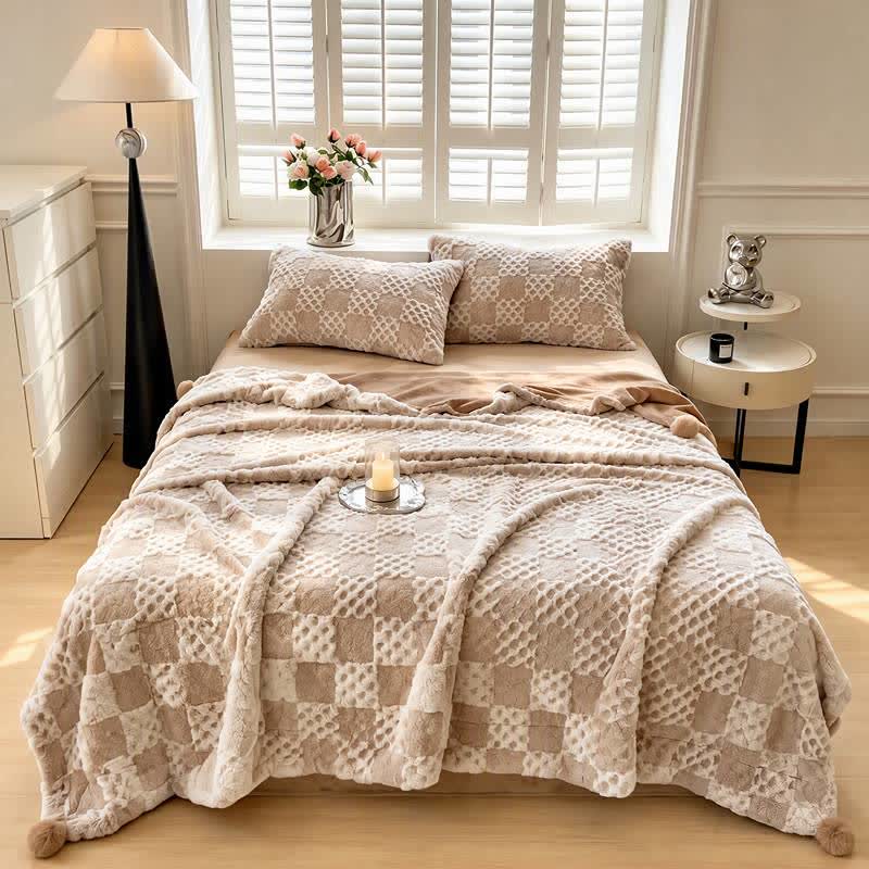 Checkered Grid Reversible Throw Blanket - image 48
